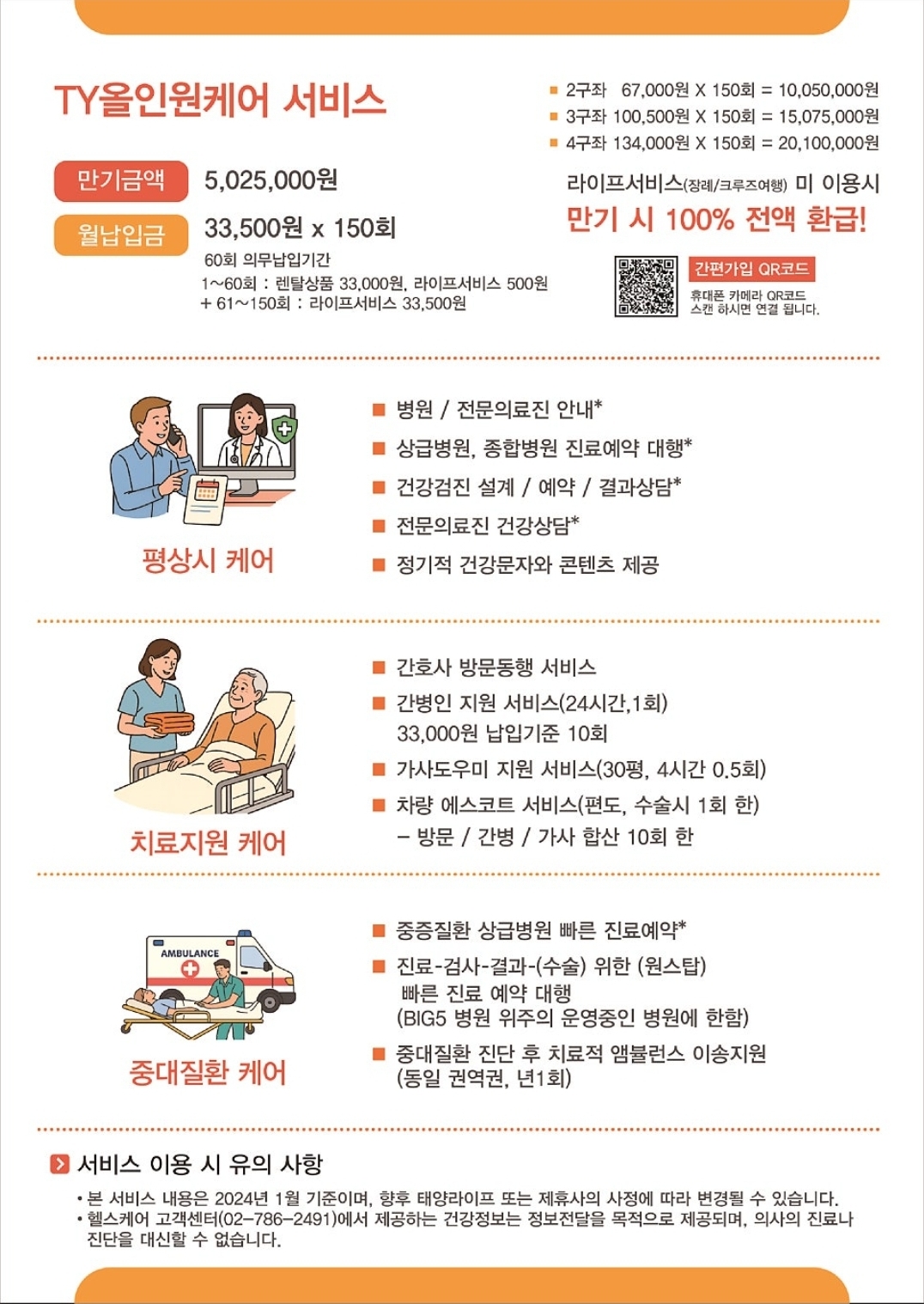 상조, 간병, 크루즈, 헬스케어